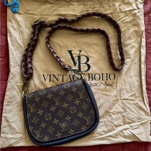 Vintage Boho Bag Odessey upcycled LV crossbody